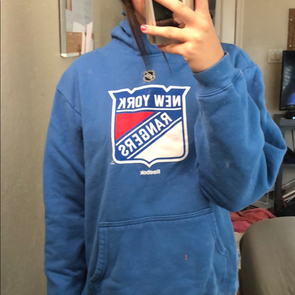 blue new york rangers hoodie